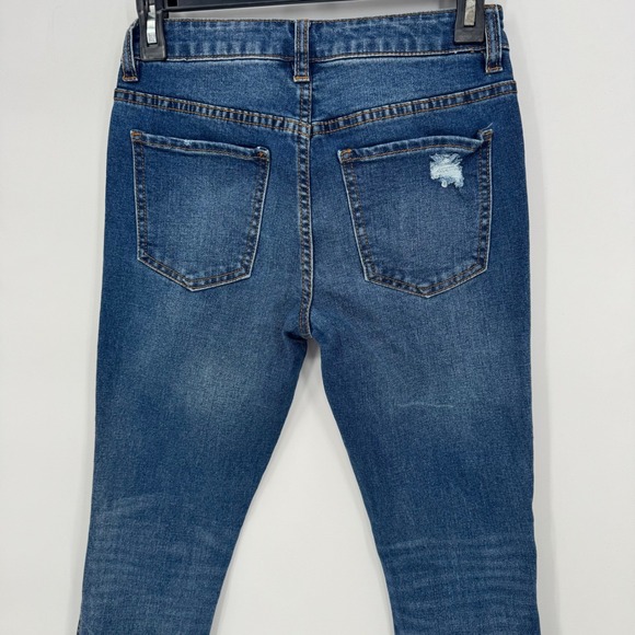 Harper Heritage Womens Skinny Jeans Blue Distressed Mid Rise ankle Size 26 - Picture 7 of 9